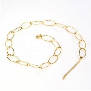 14K gold plated stainless steel chain link necklace 16 inches, 2 inch extender
